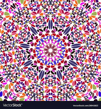 Psychedelic dynamic circular floral ornament vector image