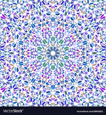 Psychedelic dynamic round floral ornament pattern vector image