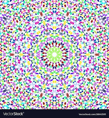 Psychedelic geometrical flower mosaic pattern vector image
