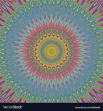 Psychedelic mandala explosion fractal background vector image