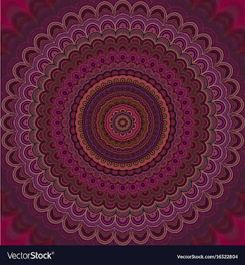 Psychedelic mandala fractal background - round vector image