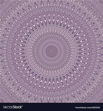 Psychedelic mandala ornament background - round vector image