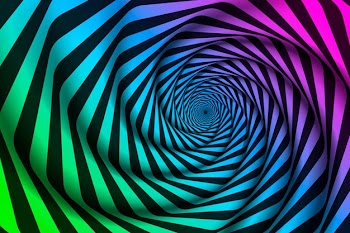 Psychedelic optical illusion background Free Vector