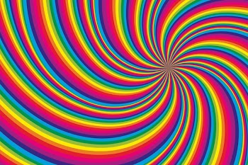Psychedelic optical illusion background Free Vector