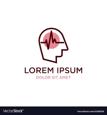 Psychology logos with head silhouettes vector image