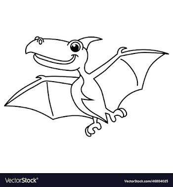 pterosaurs cartoon coloring page for kids