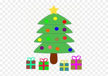Public Domain Clip Art For Christmas - Cute Christmas Tree With Presents