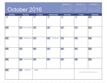 Public holiday Calendar December Template - Jewish Holidays 