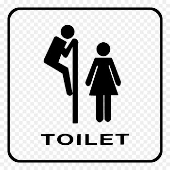 Public toilet Bathroom Sign Sticker - Funny toilet sign 