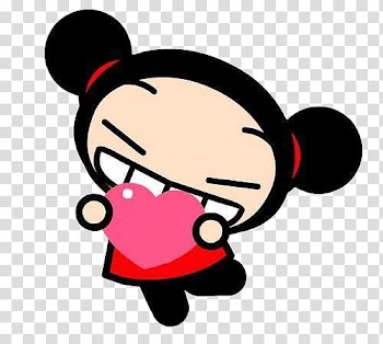Pucca, Pucca holding red heart illustration transparent background PNG clipart