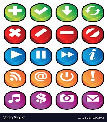 Puck button icons vector image