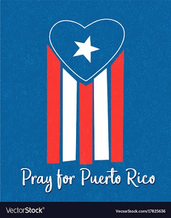  					Puerto rican flag with blue area forming a heart vector image														