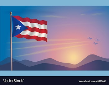 puerto rico flag in the morning sun