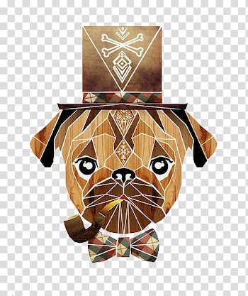 Pug Jigsaw puzzle Hipster Animal Illustration, Free smoking a pipe puppy to pull material transparent background PNG clipart