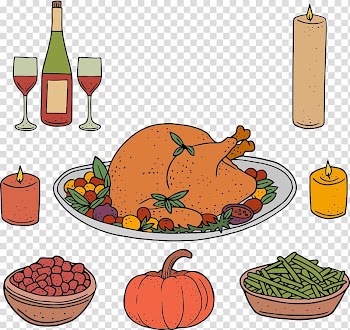 Pumpkin Barbecue chicken Roast chicken Thanksgiving dinner, Thanksgiving glass pumpkin and roast chicken transparent background PNG clipart