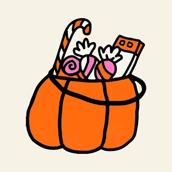 Pumpkin bucket PSD halloween doodle sticker | Free stock illustration | High Resolution graphic