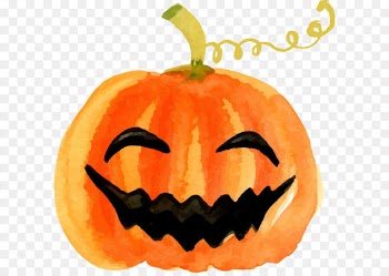 Pumpkin Calabaza Halloween Jack-o'-lantern - Halloween pumpkin watercolor 