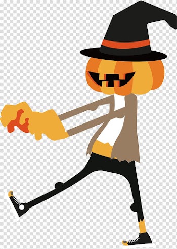 Pumpkin head scratching transparent background PNG clipart