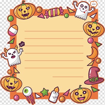 Pumpkin Jack-o-lantern , Ghost pumpkin border transparent background PNG clipart