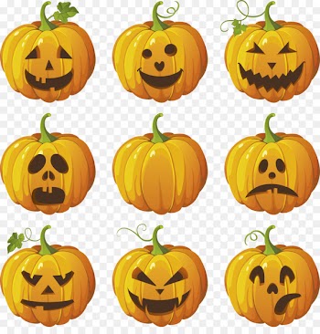 Pumpkin Jack-o-lantern Halloween Ghost - Funny face 
