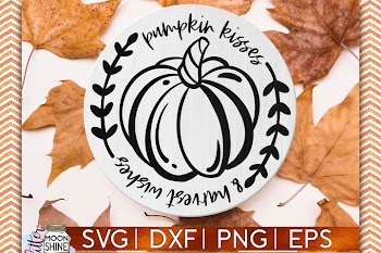 Pumpkin Kisses Harvest Wishes SVG DXF PNG EPS