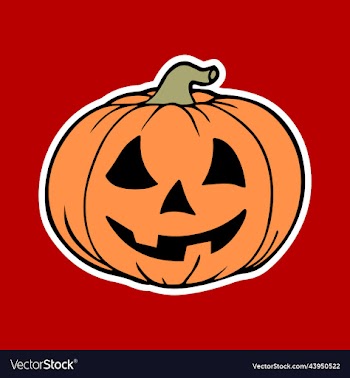 pumpkin lantern as sticker print ot pattern
