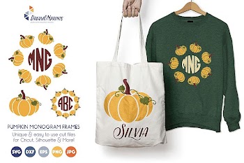 Pumpkin Monogram Frames - Halloween, Thanksgiving SVG