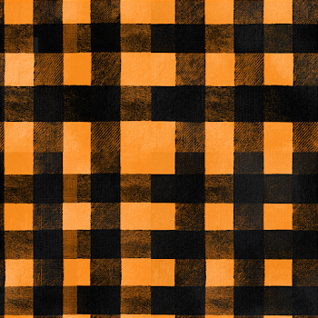 Pumpkin Orange and Black Gingham Check Pattern