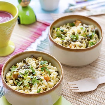 Pumpkin risotto kids food, with green | Free Photo - rawpixel