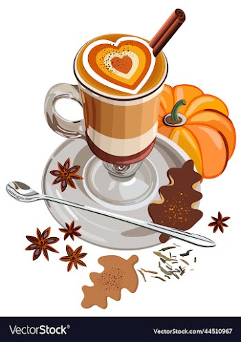 pumpkin spice latte isolated composition
