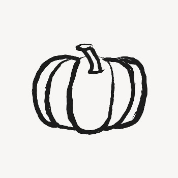 Pumpkin sticker, vegetable doodle in black | Free Vector Illustration - rawpixel