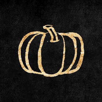 Pumpkin, vegetable sticker, gold aesthetic | Free Vector Illustration - rawpixel