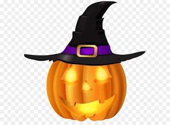 Pumpkin Witch hat Halloween Jack-o'-lantern Clip art - Halloween Pumpkin with Witch Hat PNG Clip Art 