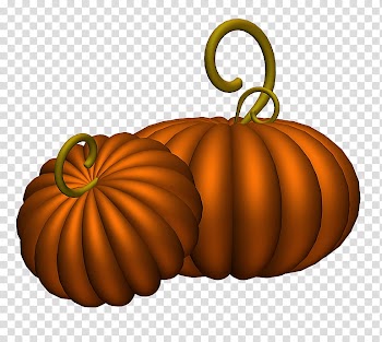 Pumpkins II, orange pumpkin illustration transparent background PNG clipart