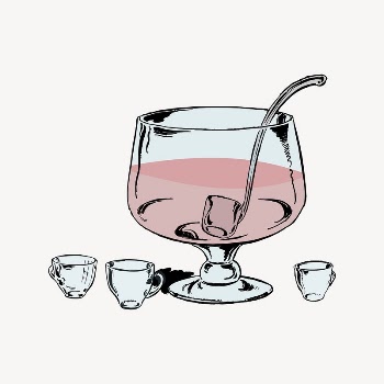 Punch bowl collage element, drawing | Free Vector Illustration - rawpixel