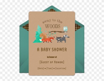 Punchbowl - Com - Online Invitations - Woodland Baby Shower Invite