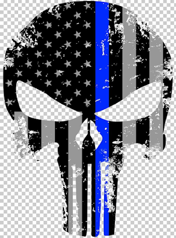 Punisher United States Thin Blue Line Decal Police Officer PNG ...