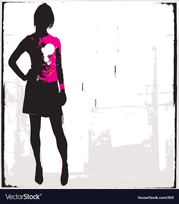 Punk rock girl vector image