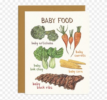 Punny Baby Veggie Greeting Card - Baby Food Card