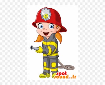 Purchase Mascot Female Firefighter Firefighter Mascot - Fireman Cartoon Girl