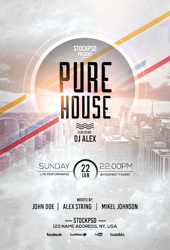 Pure House – Free PSD Flyer Template