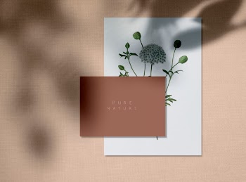Pure nature design card mockups Free Psd