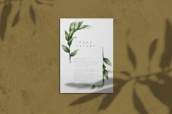 Pure nature with leaves poster mockup Free Psd