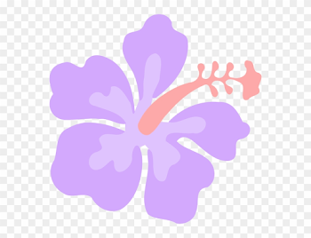 Purp Pink Clip Art - Hibiscus Flower Clipart Black And White - Png ...