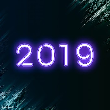 Purple 2019 neon sign vector | Free stock vector - 535288