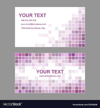 Purple abstract business card template design vector image