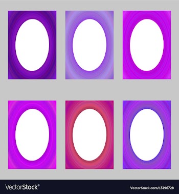 Purple abstract digital art brochure frame set vector image