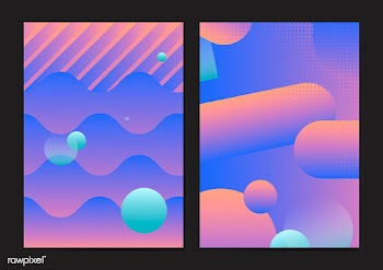 Purple abstract poster set | Free stock vector - 581657