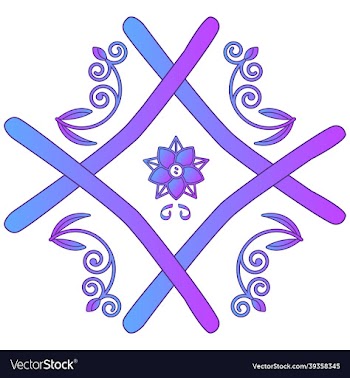 purple abstract symbol squared on white background