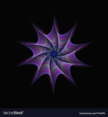 Purple abstract twisted star fractal design vector image